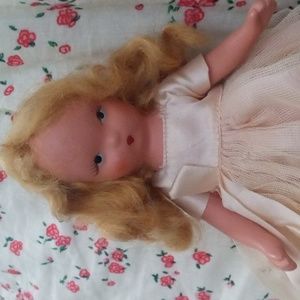 Collectible Vintage Nancy Ann  Storybook Bisque Frozen Legs  Doll Pink